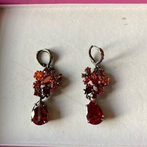Amber crystal dangling earrings